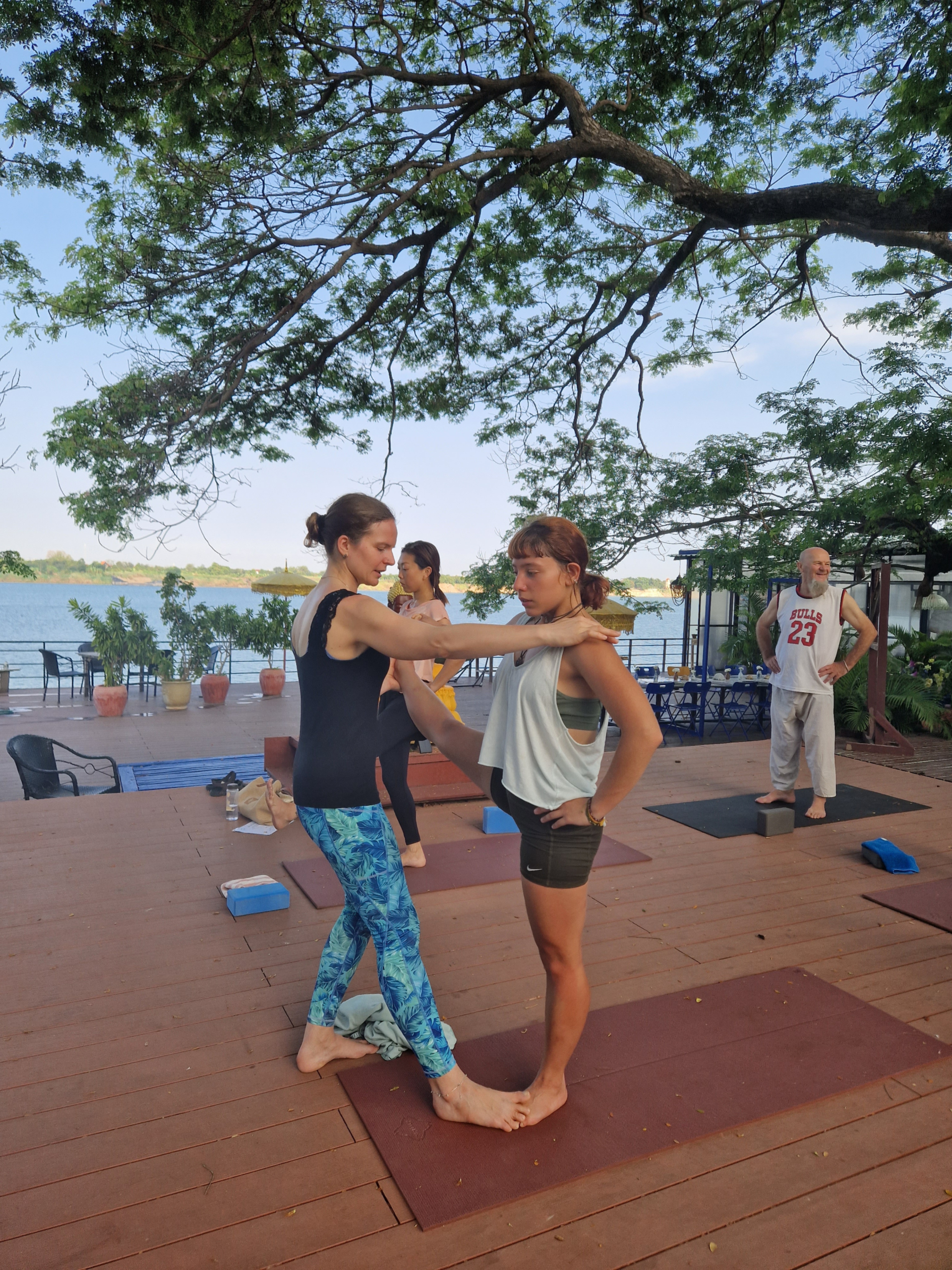assisting ashtanga student
